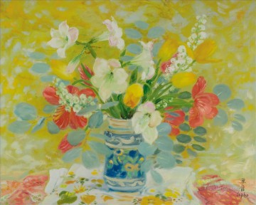 黄色いアジアの花 Oil Paintings